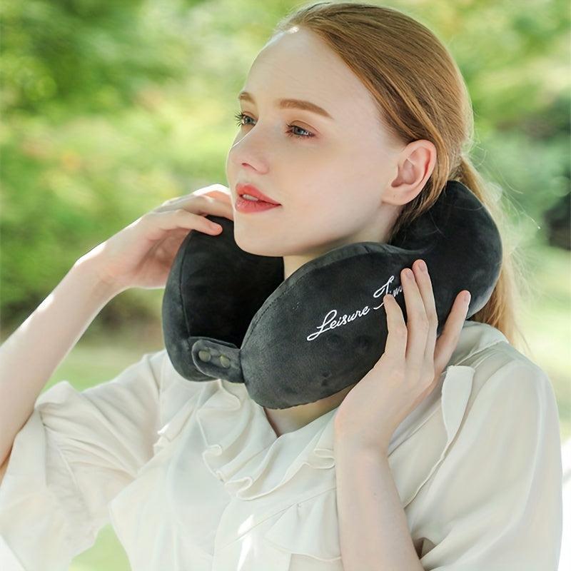Soft Memory Foam Neck Pillow for Travel Office Airplane, Neck Pain Relief