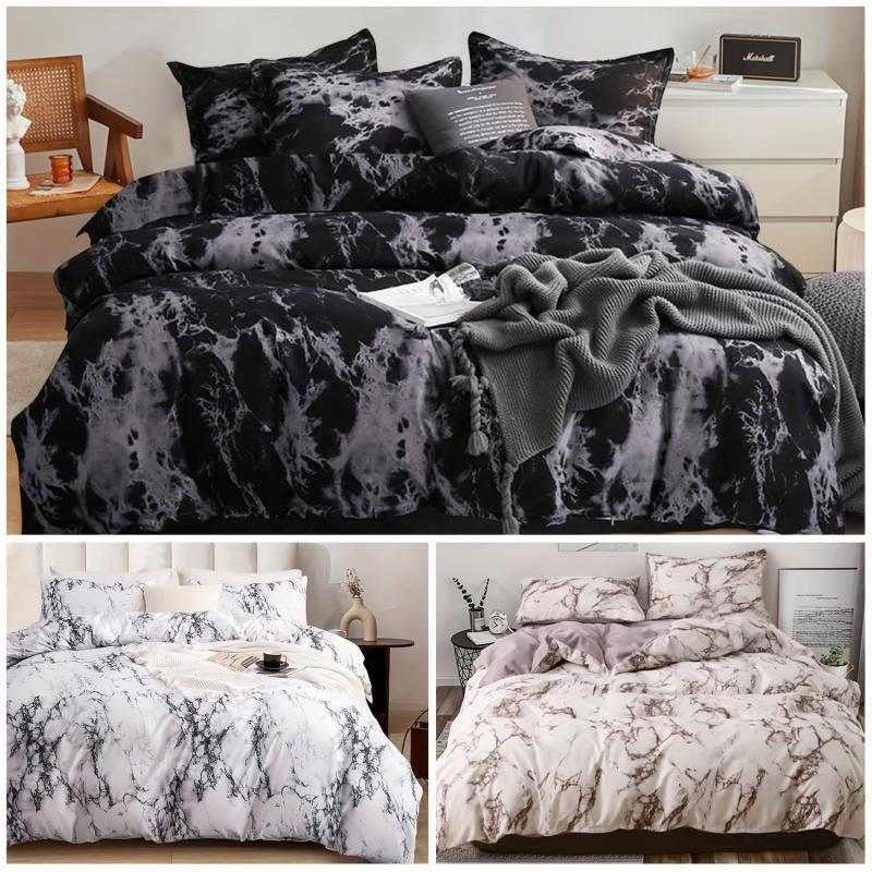 Marble Print Bedding Duvet Cover Soft Microfiber Skin-Friendly