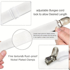 Adjustable Elastic Bed Sheet Holder with 12 Clips Fasteners