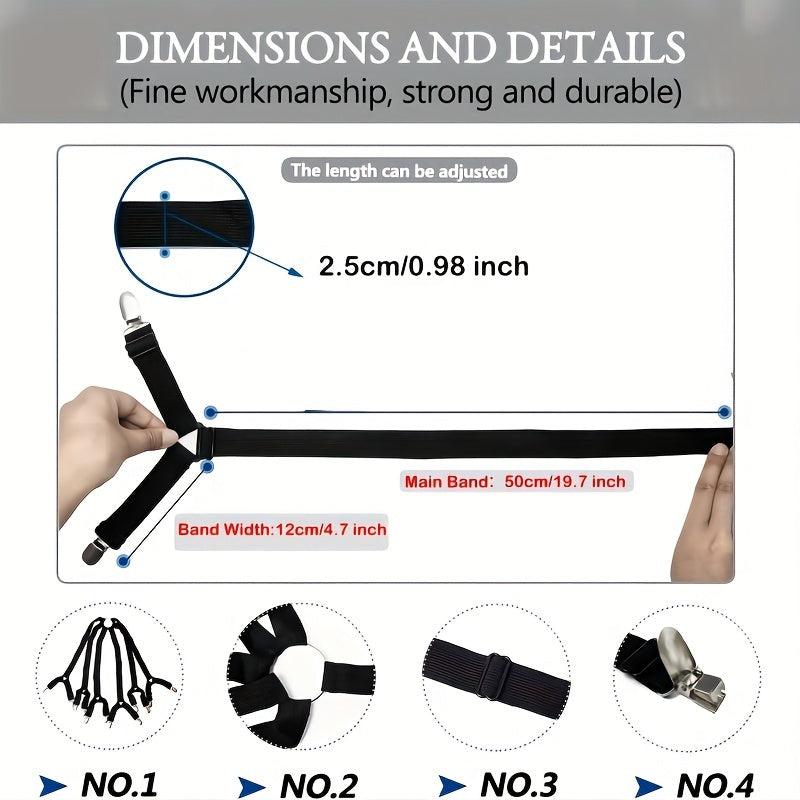 Adjustable Elastic Bed Sheet Holder with 12 Clips Fasteners
