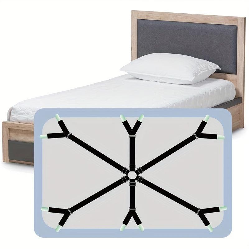 Adjustable Elastic Bed Sheet Holder with 12 Clips Fasteners