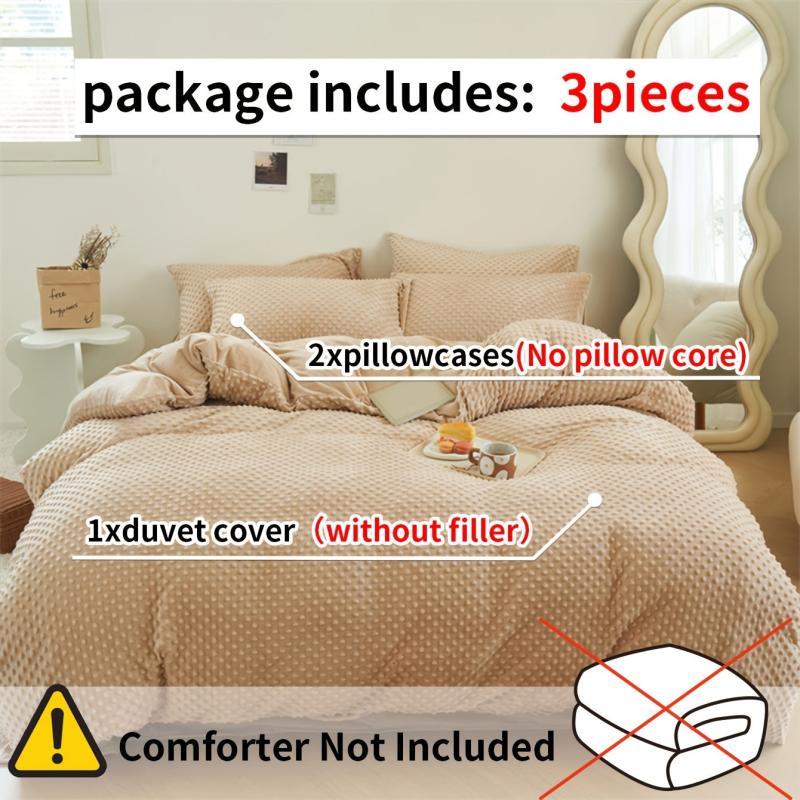 3pc Crystal Velvet Duvet Cover Set, Soft Comfortable Bedding, Bedroom Decor