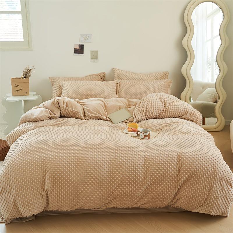 3pc Crystal Velvet Duvet Cover Set, Soft Comfortable Bedding, Bedroom Decor