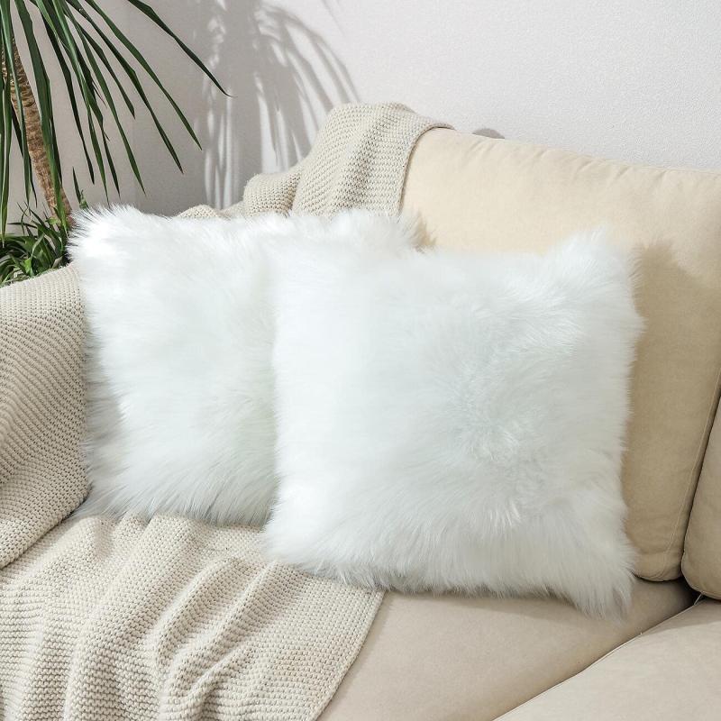 European Wool Plush Pillowcase Sofa Pillowcase - Pillow Not Included