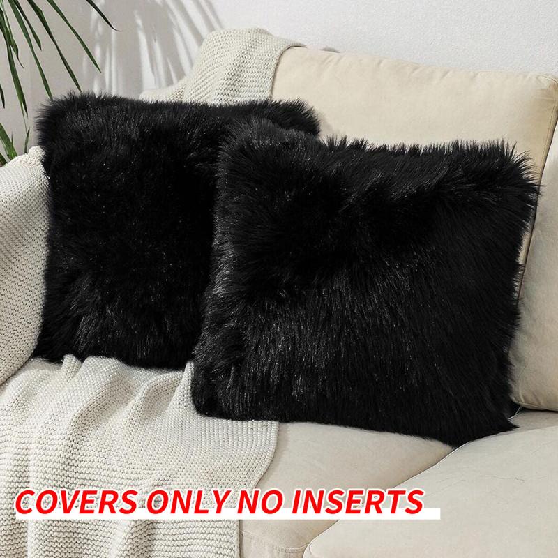 European Wool Plush Pillowcase Sofa Pillowcase - Pillow Not Included