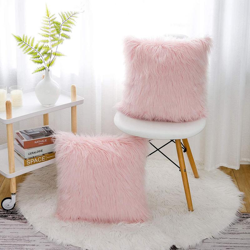 European Wool Plush Pillowcase Sofa Pillowcase - Pillow Not Included