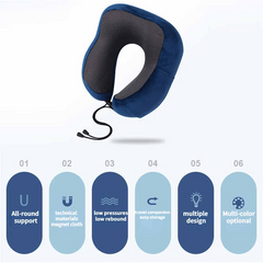 Memory Foam U Shaped Neck Pillow for Travel Car Bed - Relieve Neck Pain