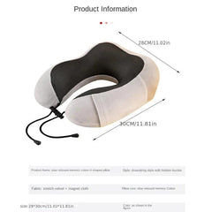 Memory Foam U Shaped Neck Pillow for Travel Car Bed - Relieve Neck Pain