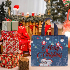 6pcs Christmas Gift Bags Tote Bags Reusable Handles Multifunct