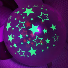 10pcs 12 Inch Dot Heart Pattern UV Luminescent Balloons for Birthday Wedding