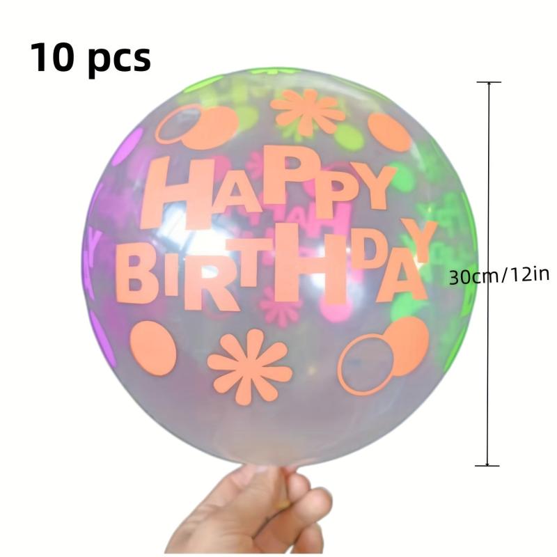 10pcs 12 Inch Dot Heart Pattern UV Luminescent Balloons for Birthday Wedding