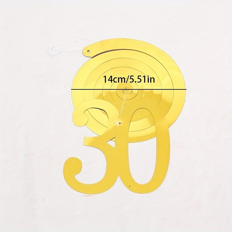 6pcs Happy Birthday Number Spiral 18 21 30 40 50 60 70 80 90