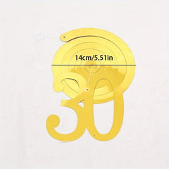 6pcs Happy Birthday Number Spiral 18 21 30 40 50 60 70 80 90