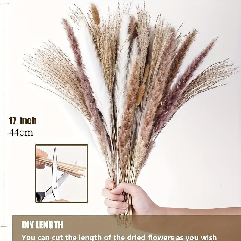 50pcs Rustic Pampas Grass Boho Decor for Weddings and Parties