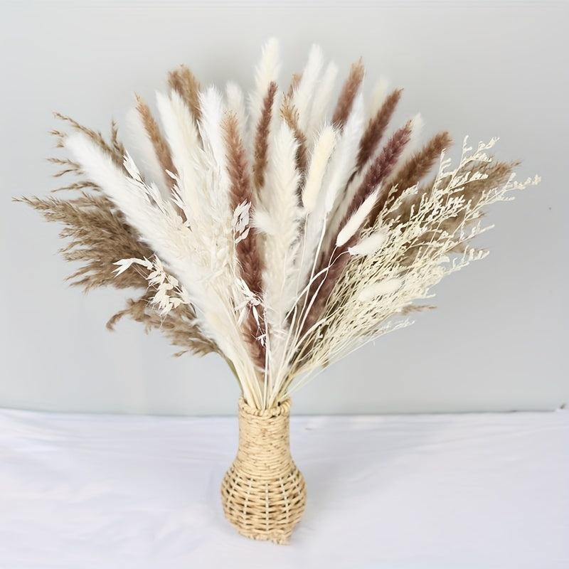 50pcs Rustic Pampas Grass Boho Decor for Weddings and Parties
