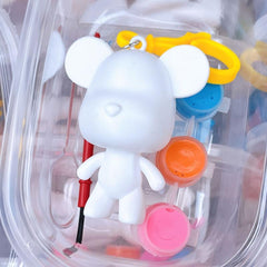 DIY Key Pendant Toy Set Fluid Pigment Bear Keychain Gift Pack