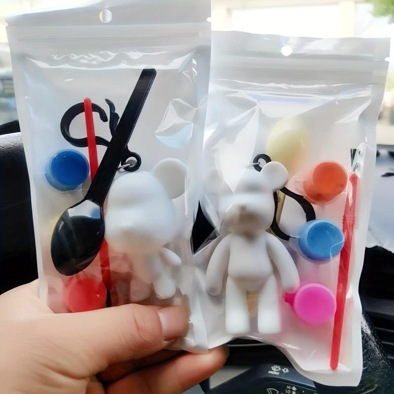 DIY Key Pendant Toy Set Fluid Pigment Bear Keychain Gift Pack