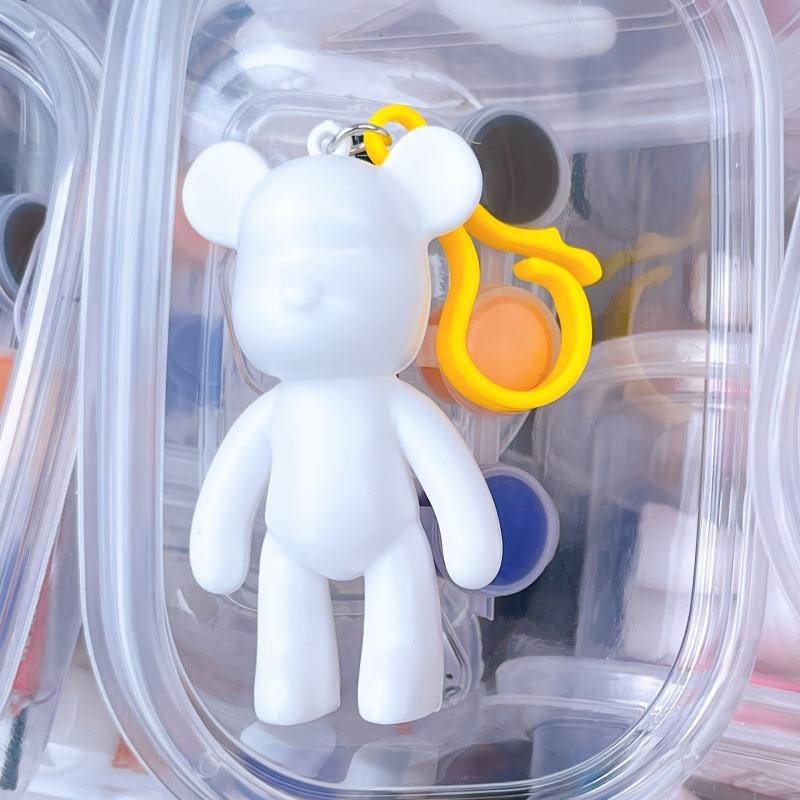 DIY Key Pendant Toy Set Fluid Pigment Bear Keychain Gift Pack