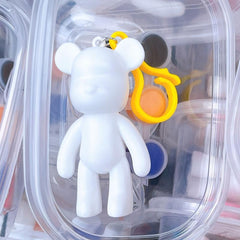 DIY Key Pendant Toy Set Fluid Pigment Bear Keychain Gift Pack