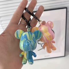 DIY Key Pendant Toy Set Fluid Pigment Bear Keychain Gift Pack