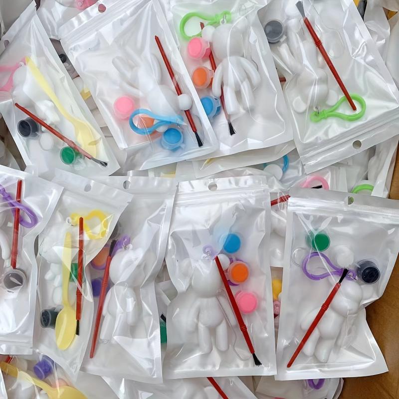 DIY Key Pendant Toy Set Fluid Pigment Bear Keychain Gift Pack