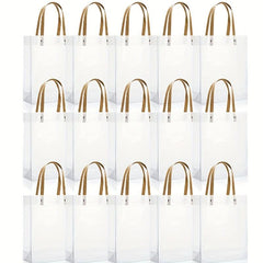 6pcs Frosted PVC Tote Bags Wedding Party Gift Bags