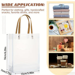 6pcs Frosted PVC Tote Bags Wedding Party Gift Bags