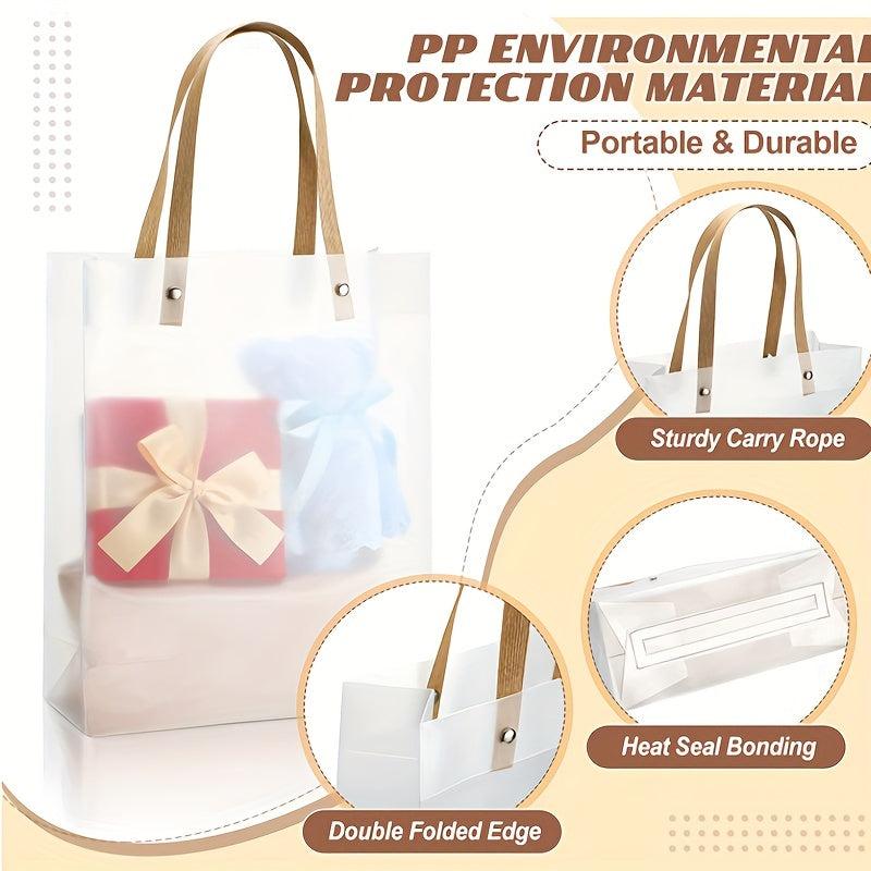 6pcs Frosted PVC Tote Bags Wedding Party Gift Bags