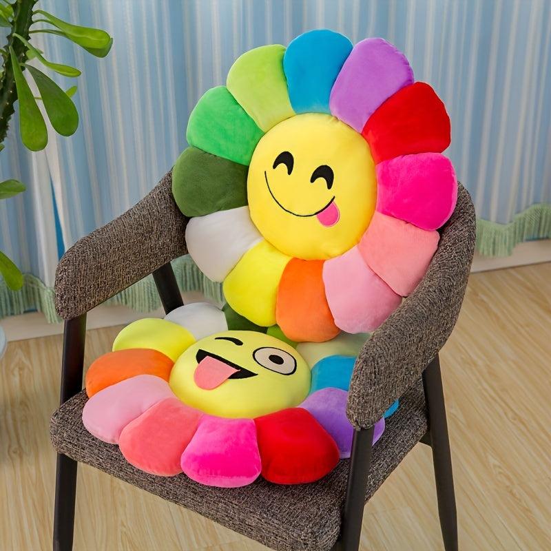 Flower Plush Pillow Smiling Face Soft And Comfortable Colorful Plush Toys