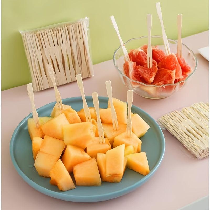 100pcs Disposable Fruit Fork Set Mini Fork Birthday Party Supplies