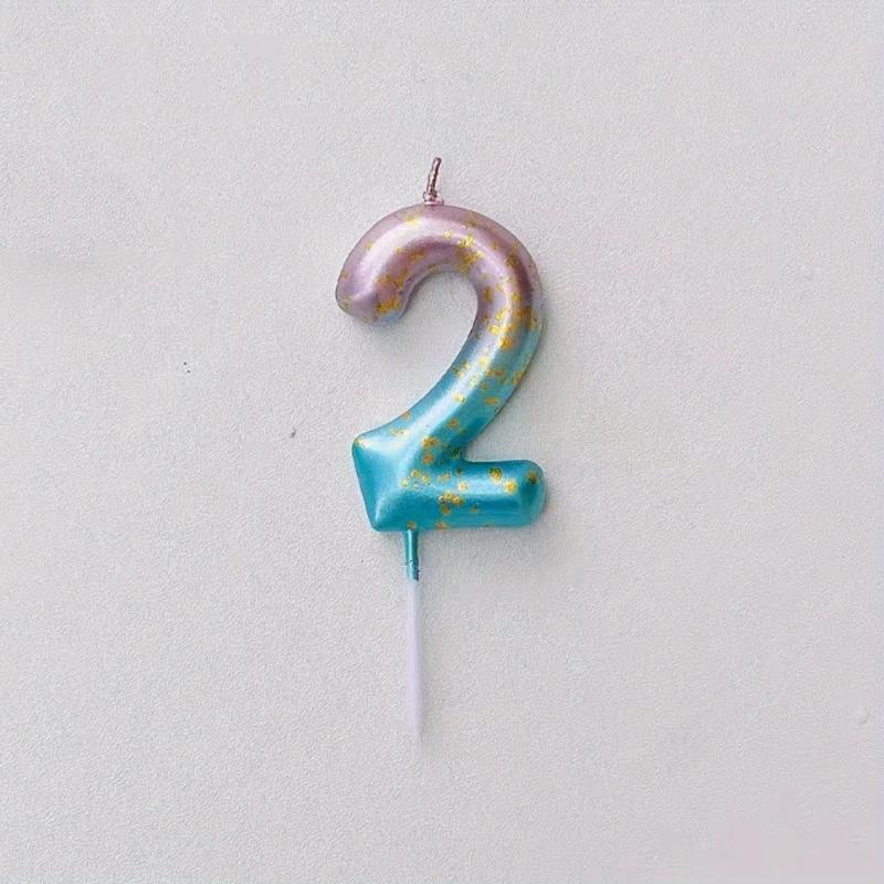Starry Sky Gradient Number Candle for Cake Decoration