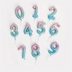 Starry Sky Gradient Number Candle for Cake Decoration