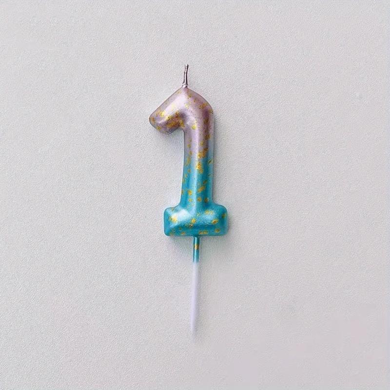 Starry Sky Gradient Number Candle for Cake Decoration