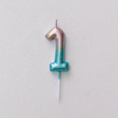 Starry Sky Gradient Number Candle for Cake Decoration