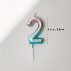 Starry Sky Gradient Number Candle for Cake Decoration
