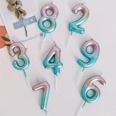Starry Sky Gradient Number Candle for Cake Decoration