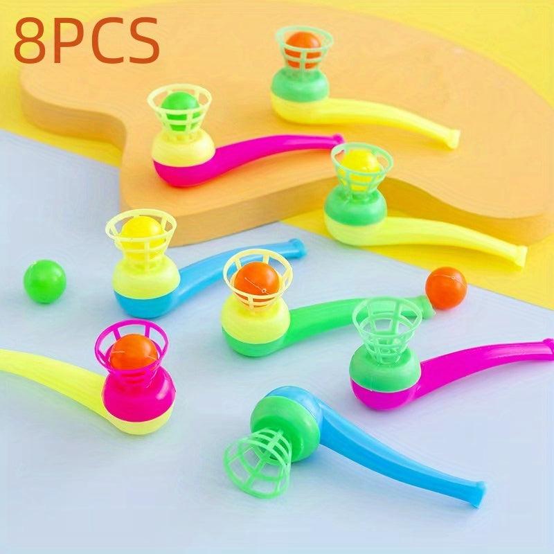 8pcs Blowing Ball Game for Kids - Balance Training Fun Party Game
