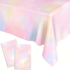 Rainbow Tablecloth for Birthday Party Decorations