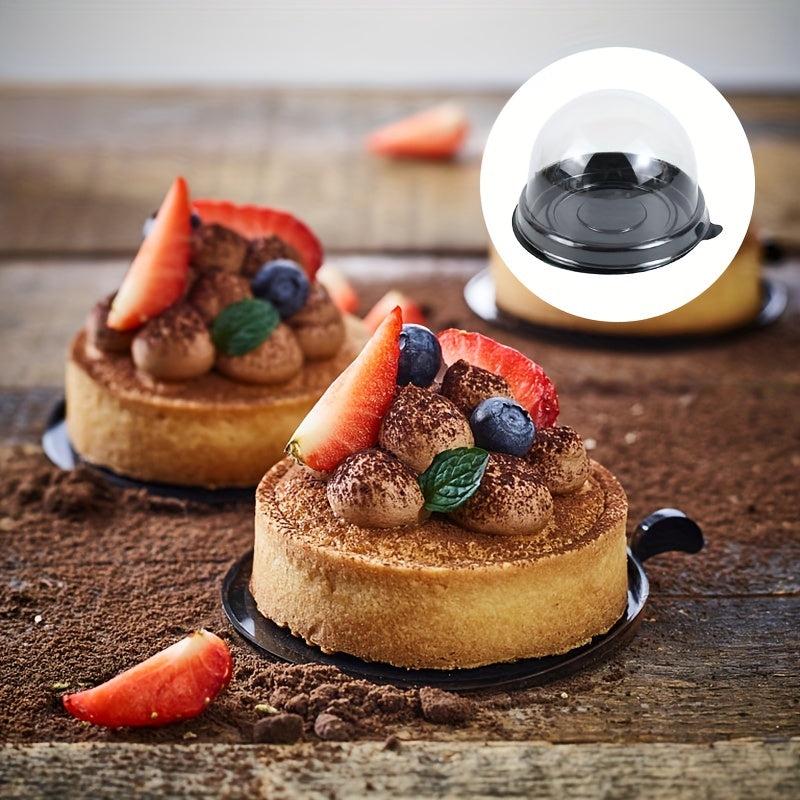 50pcs Mini Dessert Cake Box Transparent Cup Cake Pastry Baking Packaging Box