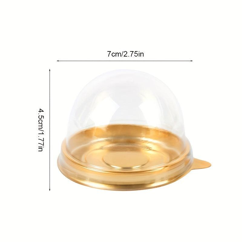 50pcs Mini Dessert Cake Box Transparent Cup Cake Pastry Baking Packaging Box