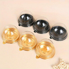 50pcs Mini Dessert Cake Box Transparent Cup Cake Pastry Baking Packaging Box