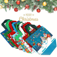 8PCS Christmas Gift Bags Reusable Tote Bags with Handles