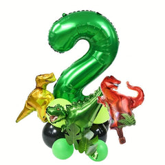19pcs Green Dinosaur Balloon Set Forest Theme Decoration