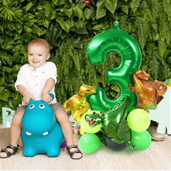 19pcs Green Dinosaur Balloon Set Forest Theme Decoration