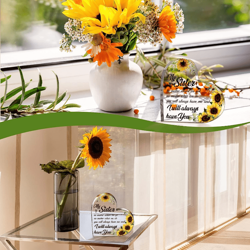 Bestie Sister Sunflower Acrylic Bracelet Birthday Appreciation Gift