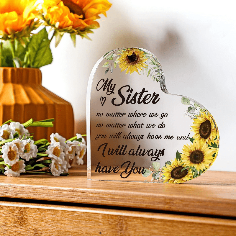 Bestie Sister Sunflower Acrylic Bracelet Birthday Appreciation Gift