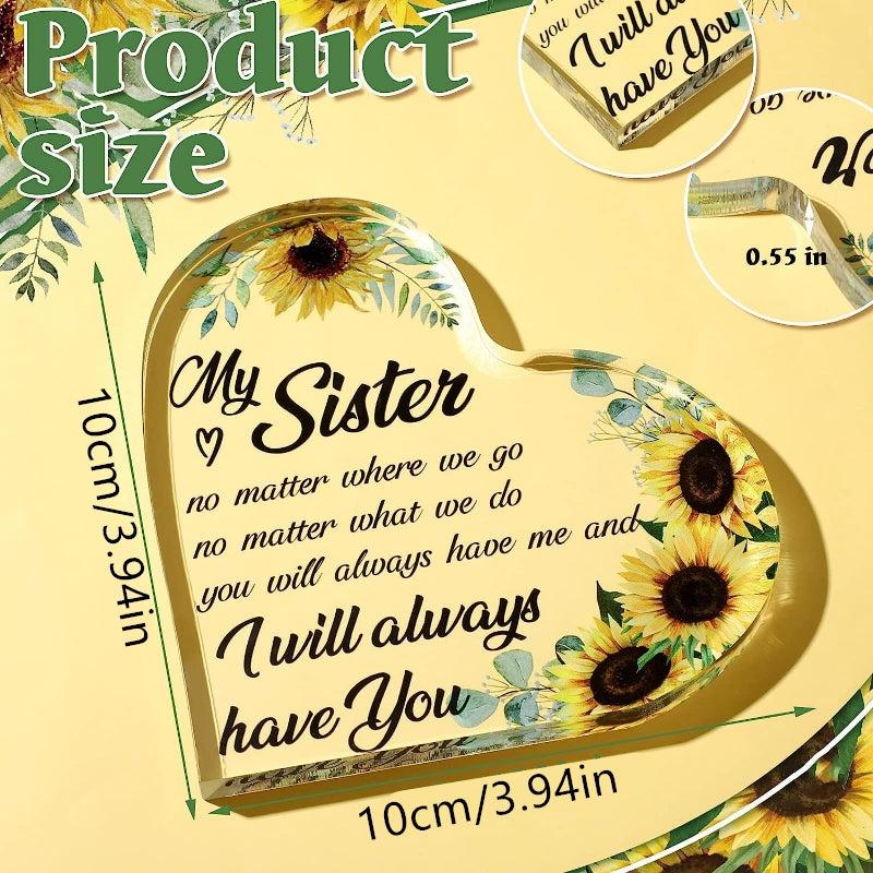 Bestie Sister Sunflower Acrylic Bracelet Birthday Appreciation Gift
