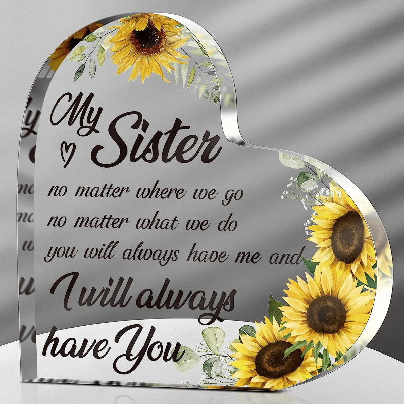 Bestie Sister Sunflower Acrylic Bracelet Birthday Appreciation Gift