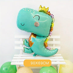 Dinosaur Foil Balloons and Banner for Birthday Party - Cartoon Dinosaur Balloons