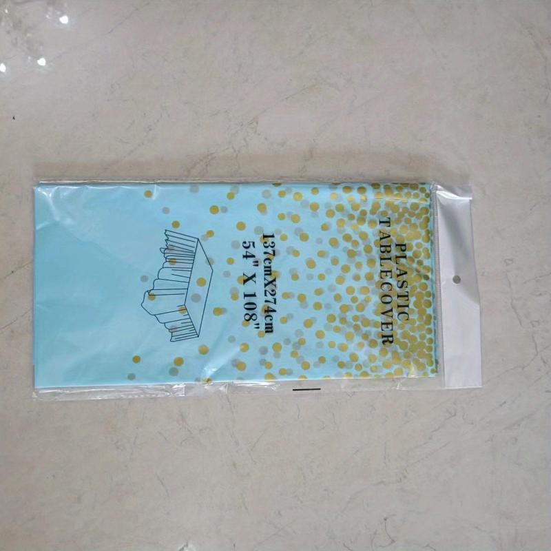 Golden Foil Dot Birthday Tablecloth Disposable Rectangle Table Cover for Party